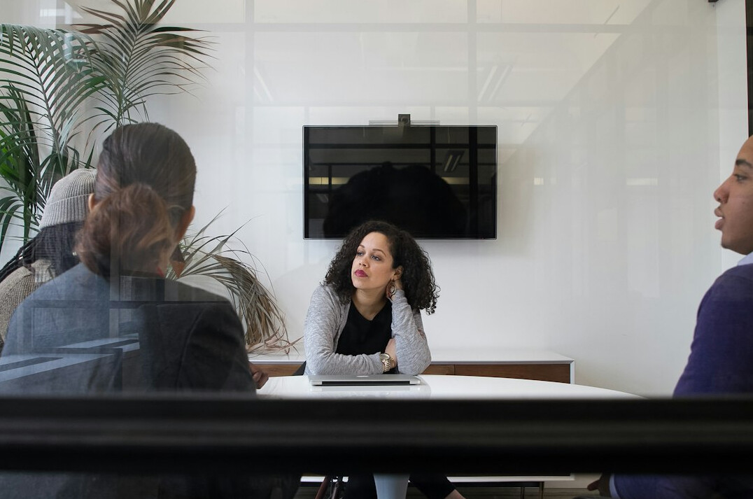 job interview with diverse candidates
