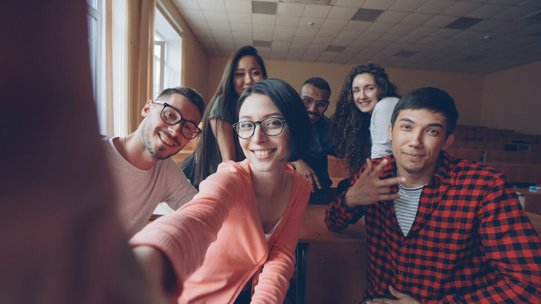 diverse friends smiling together